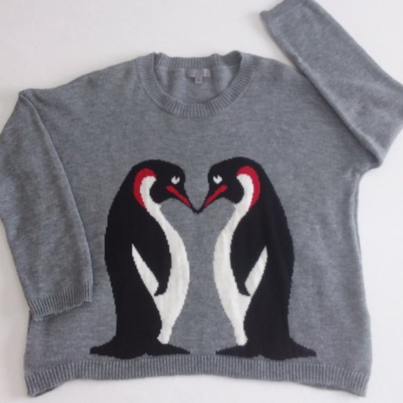 Joseph A .penguin print Sweater - Picture 1 of 6